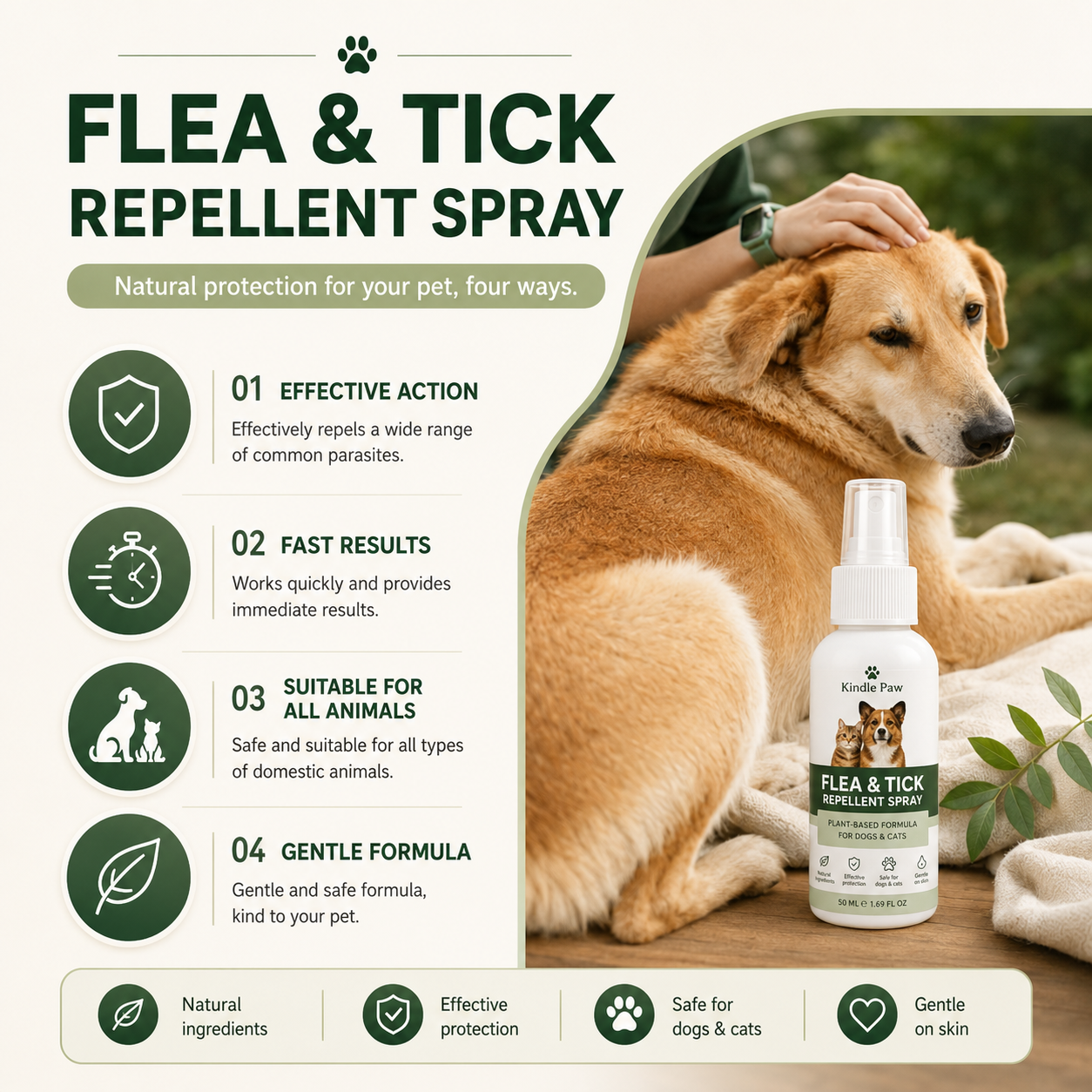 Flea & Tick Spray 🐾 Natural Protection