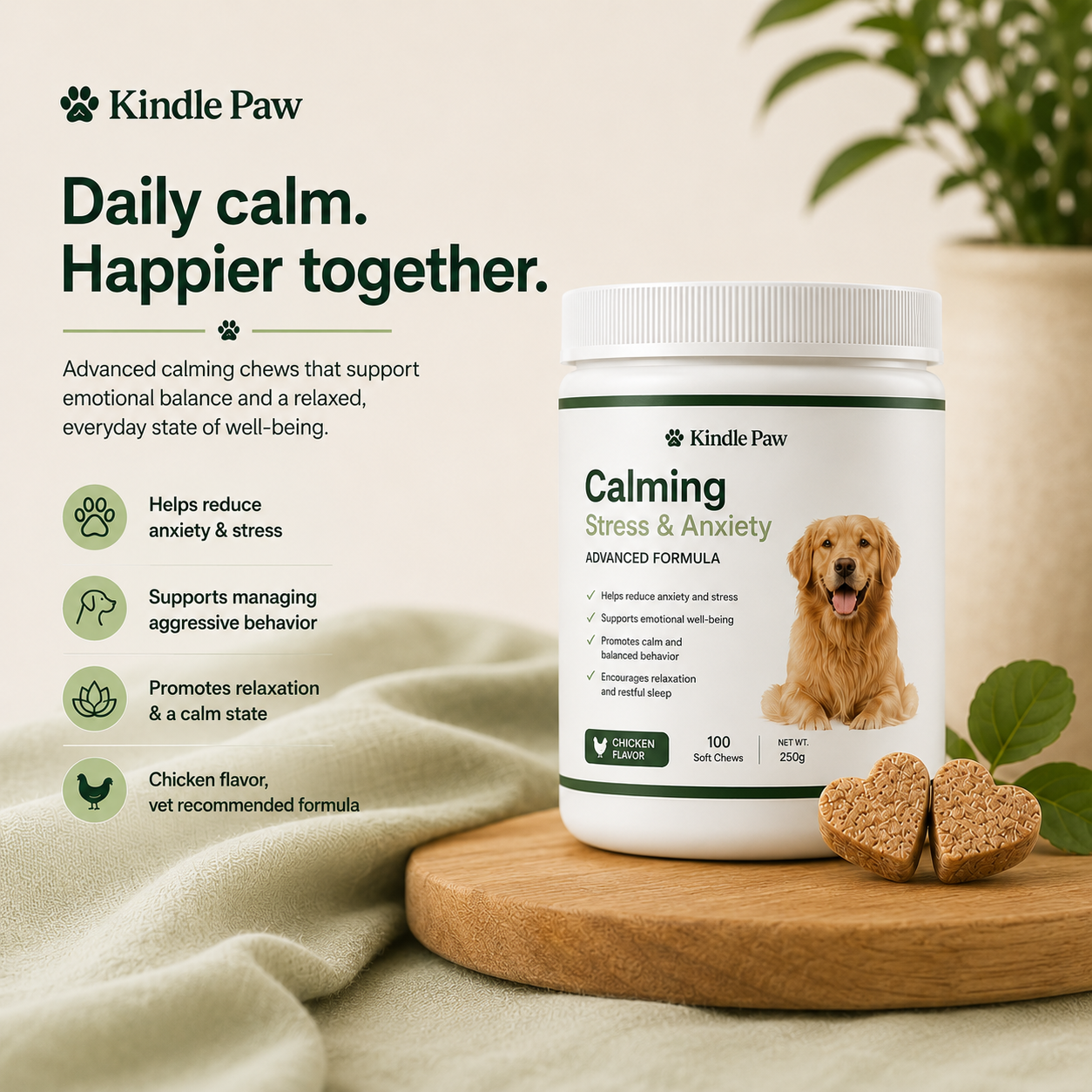 Calming Chews 🐾 Stress & Anxiety Under Control