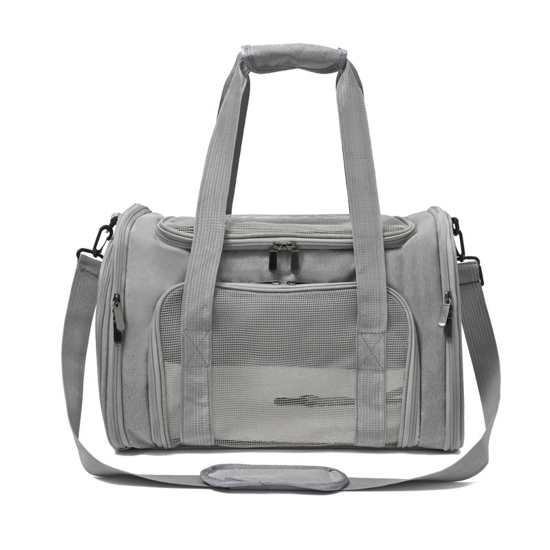 <font dir="auto" style="vertical-align: inherit;"><font dir="auto" style="vertical-align: inherit;">Volledig open en ademende reistas voor huisdieren, autotas, tas voor kleine honden en katten, gemakkelijk op te vouwen schoudertas/crossbodytas voor honden