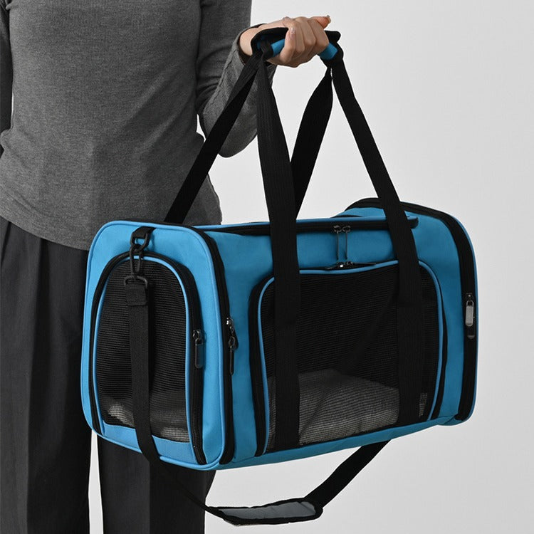 <font dir="auto" style="vertical-align: inherit;"><font dir="auto" style="vertical-align: inherit;">Volledig open en ademende reistas voor huisdieren, autotas, tas voor kleine honden en katten, gemakkelijk op te vouwen schoudertas/crossbodytas voor honden